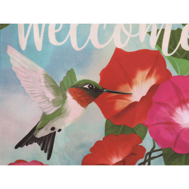 Beachcrest Home Caja Hummingbird Hibiscus, Garden Burlap Wayfair